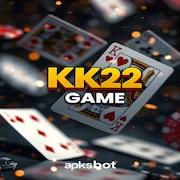 KK22 Game playing cards graphic with highlighted logo