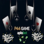 “P44 Game card themed image with apksbot branding.”