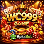 WC999 Game casino style banner with cards chips and dice