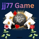 JJ77 online casino game interface with slots and card games